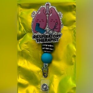 Respiratory Therapist Badge Reel with beads
